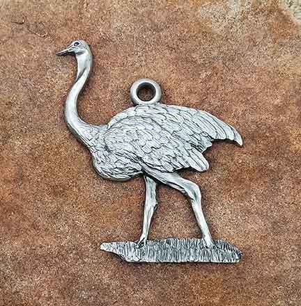 Ostrich Pewter Ornament