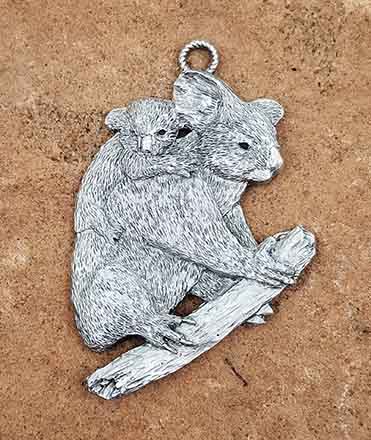 Koala Bear Pewter Ornament