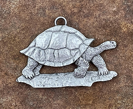 Large Land Tortoise Pewter Ornament