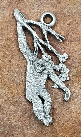 Gibbon Ape Pewter Ornament
